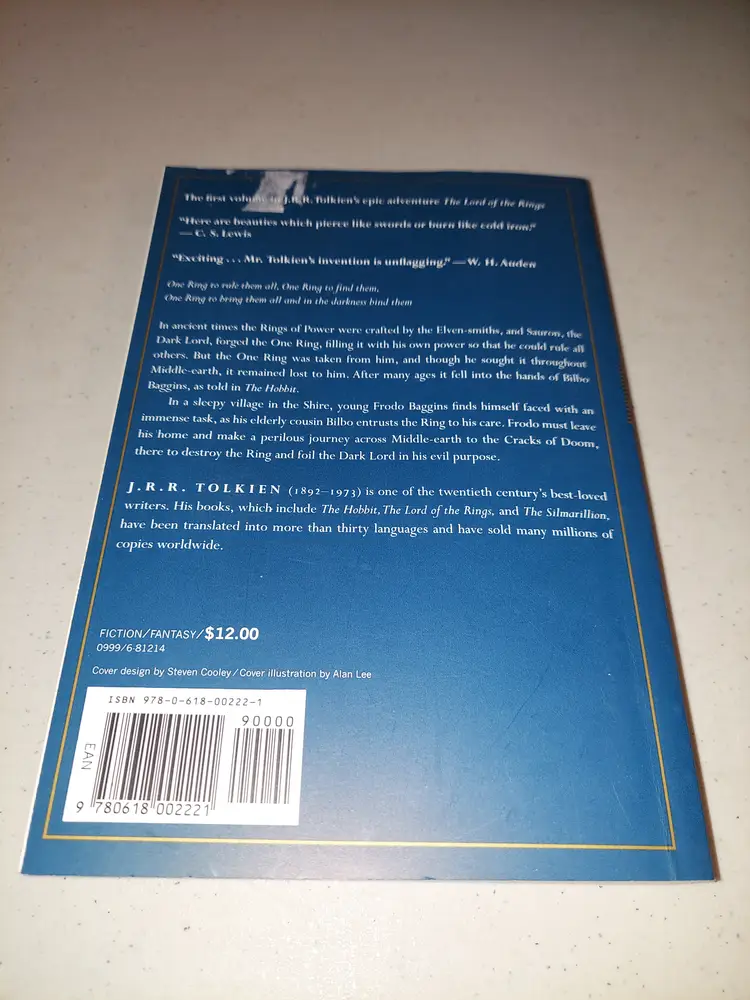 The Fellowship of the Ring LOTR Tolkien Trade Paperback Lord of the Rings