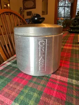 Vintage Aluminum Grease Container