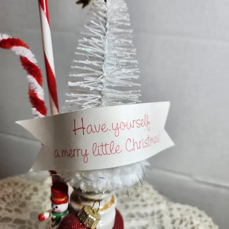 Red and White Merry Christmas Assemblage