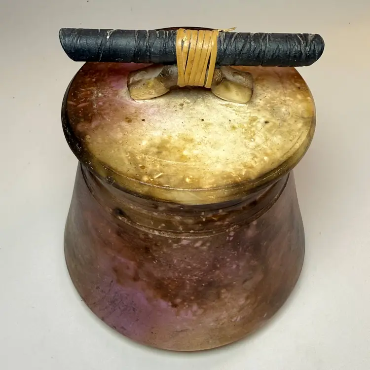 Lee Hazelgrove Studios Signed Pit Fired Raku Art Pottery Vessel Jar Lid Richmond Virginia