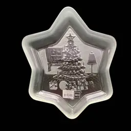 Mikasa Christmas Tree Serving Tray Frosted and Clear Star Glass Sweets Dish