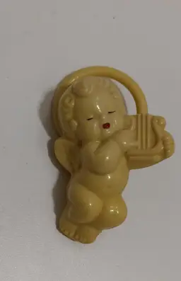 Vintage Celluloid/Plastic Cherub Baby Rattle
