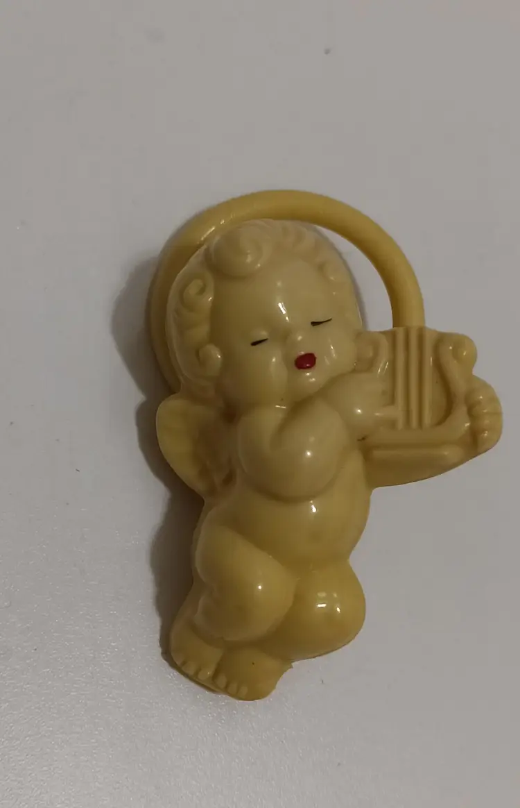 Vintage Celluloid Cherub Baby Rattle