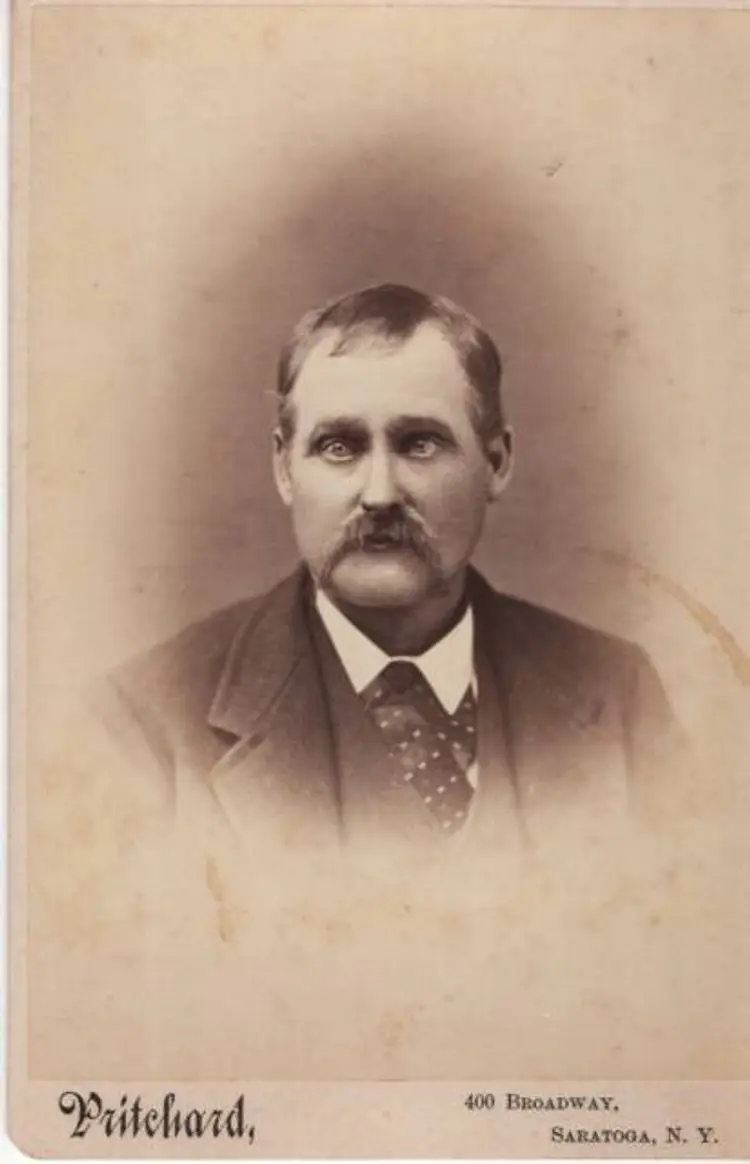 Victorian Cabinet Card Man With Mustache Glass Eye?Photographer Info
