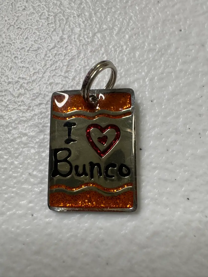 I Love Bunco Charm/Pendant 1” X 3/4”