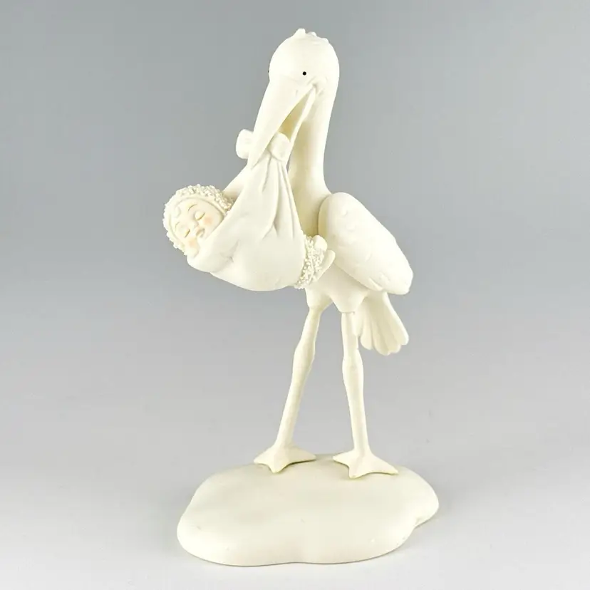 Department 56 Snowbabies New Baby: Handle With Care Stork Figurine 2005 56.69615