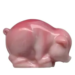 Heisey HCA Sow Pig  Figurine By Fenton Rosalene Pink Glass Limited Addition 441/450 Signed READ
3-1/4” T x 5” L x 3-1/4” W