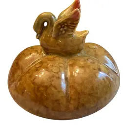 Swan On Pumpkin Figuerine