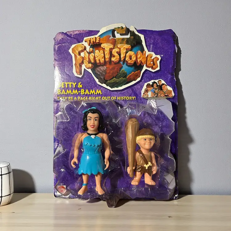 The Flintstones Betty Rubble & Bamm-Bamm Action Figure - 1993 New Mattel