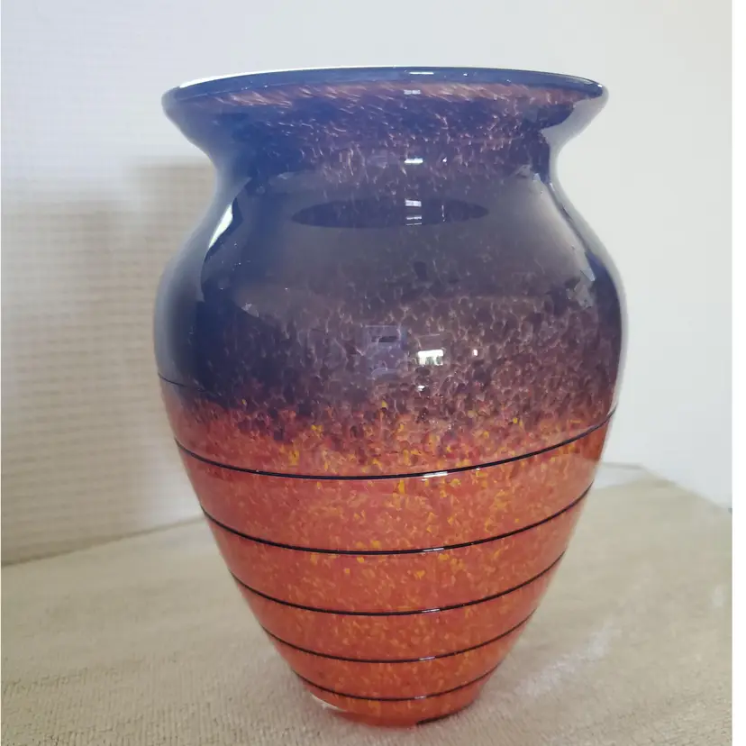 Bohemian Czech Art Blown Glass Vase