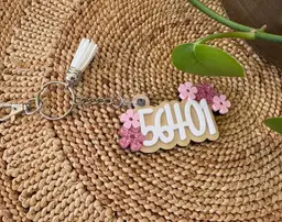 Floral ZIPCODE Keychain