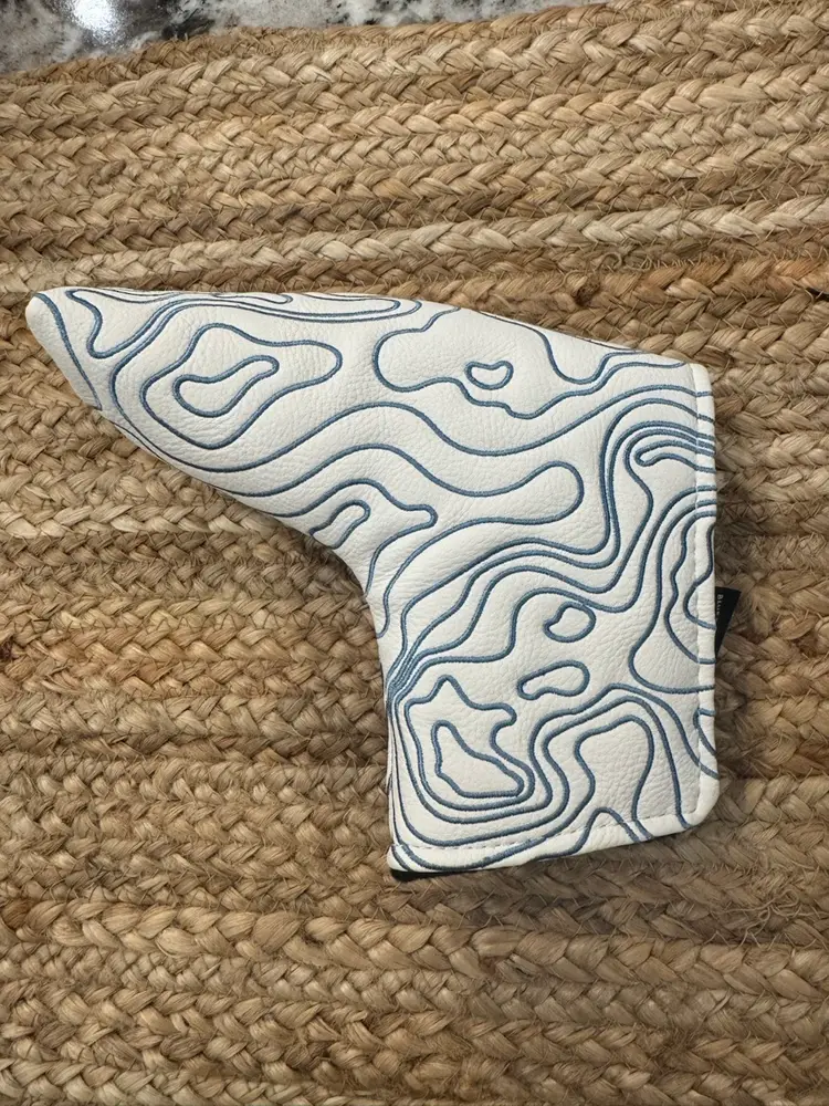 Blue Ridge Golf Co. Pure White & Carolina Blue Embroidery Topographic 2.0 Edition Blade HC