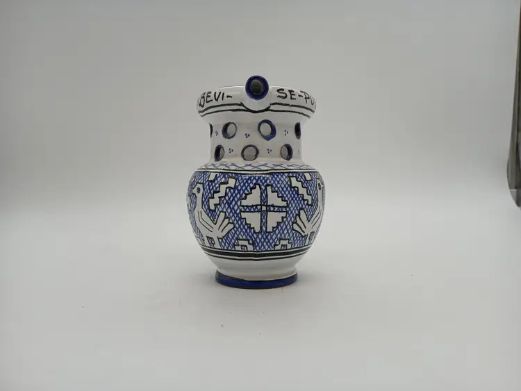 Blue and White Italian "Drink If You Can" Pitcher 2