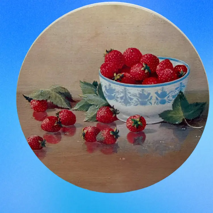 Vintage Metal Round Tin/Tray, 10” Diameter