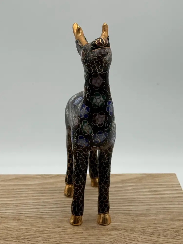 Cloisonné Floral Buck/Deer Figurine