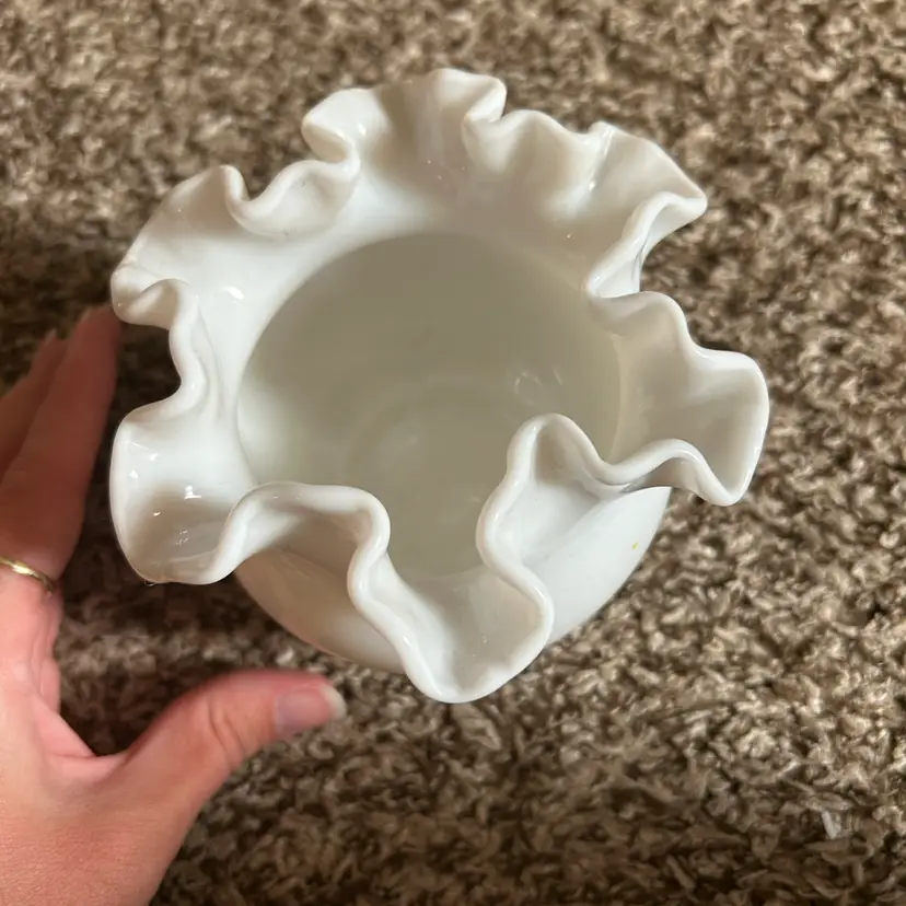 White Ruffle Vase