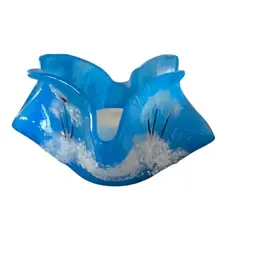 Art Glass Handkerchief Candle Holder