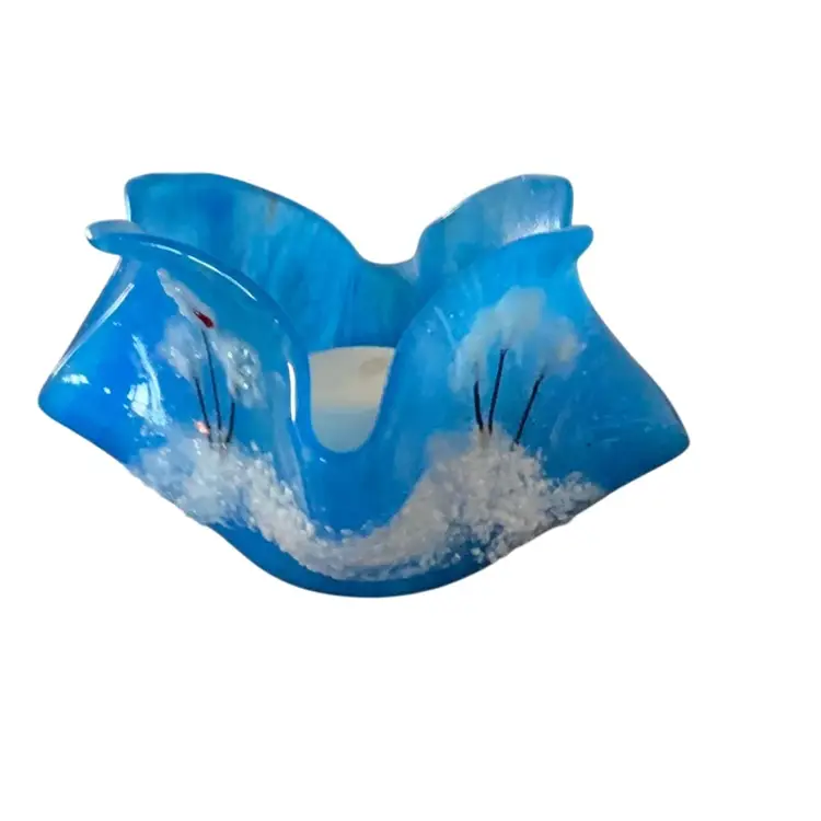 Art Glass Handkerchief Candle Holder