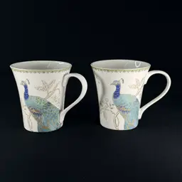 Pair Of Peacock Cups