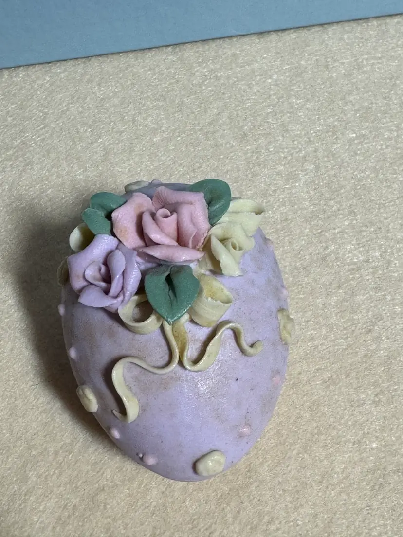 Bisque Egg Trinket Box