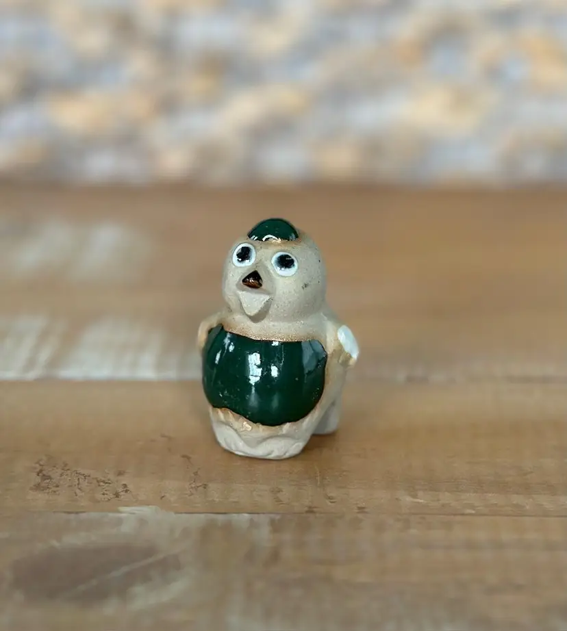 Miniature Ceramic Pot Sitter Figurine Tiny Creature 2"