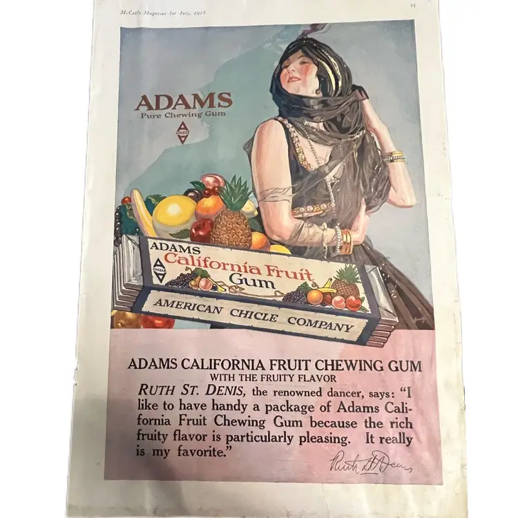 Antique 1918 Gum Advertisement- LARGE