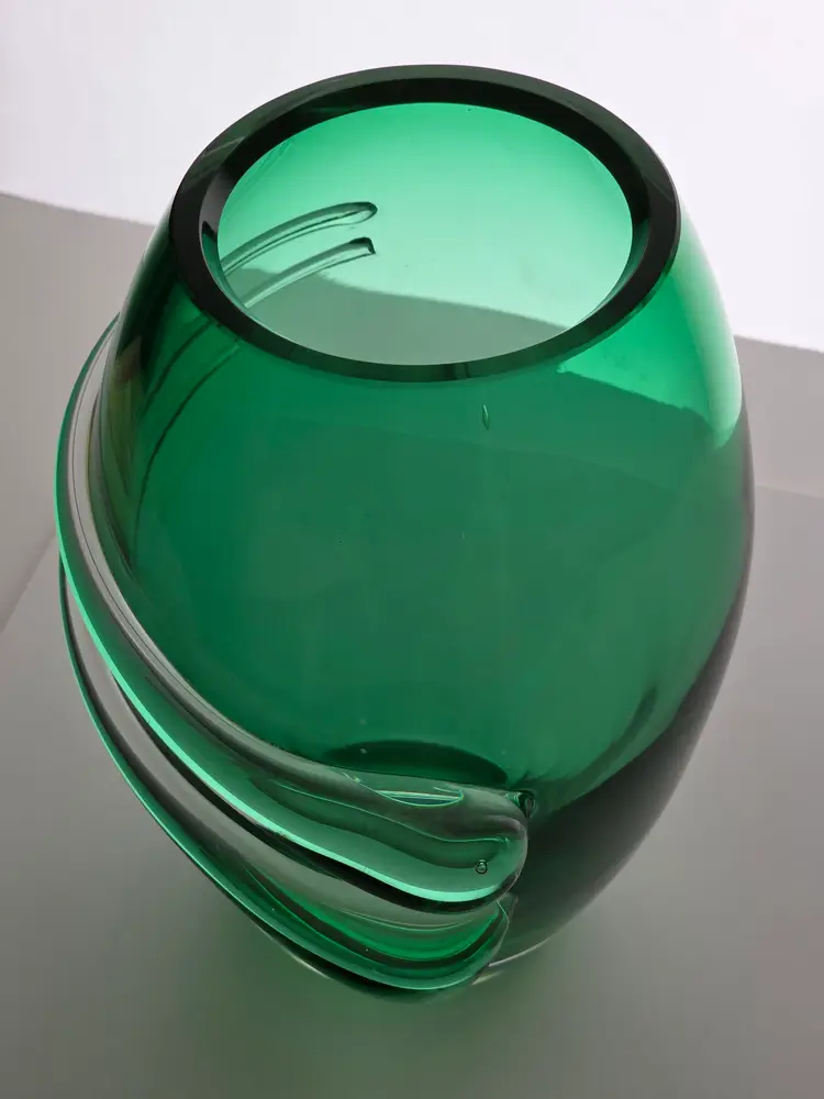 Green Art Glass vase