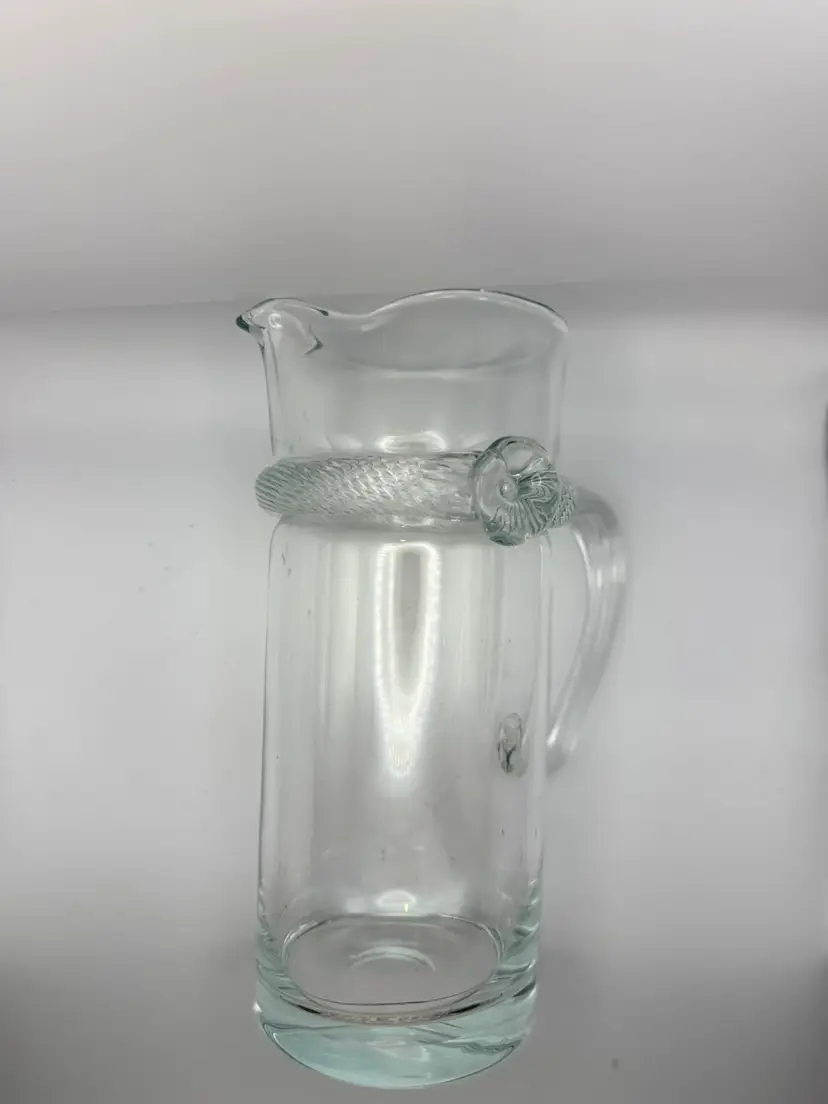 Vintage Hand Blown Crystal Pitcher By Krosno In Poland 12.5”, Approx 60oz
