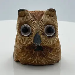 Mini Hand-Carved Wooden Owl
