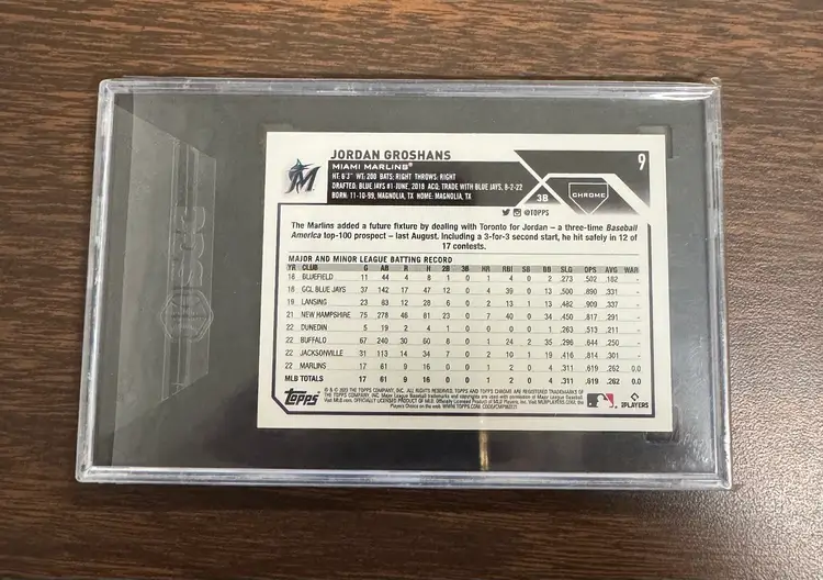 2023 Topps Chrome Jordan Groshans Orange Wave /25 SGC 10 Rookie