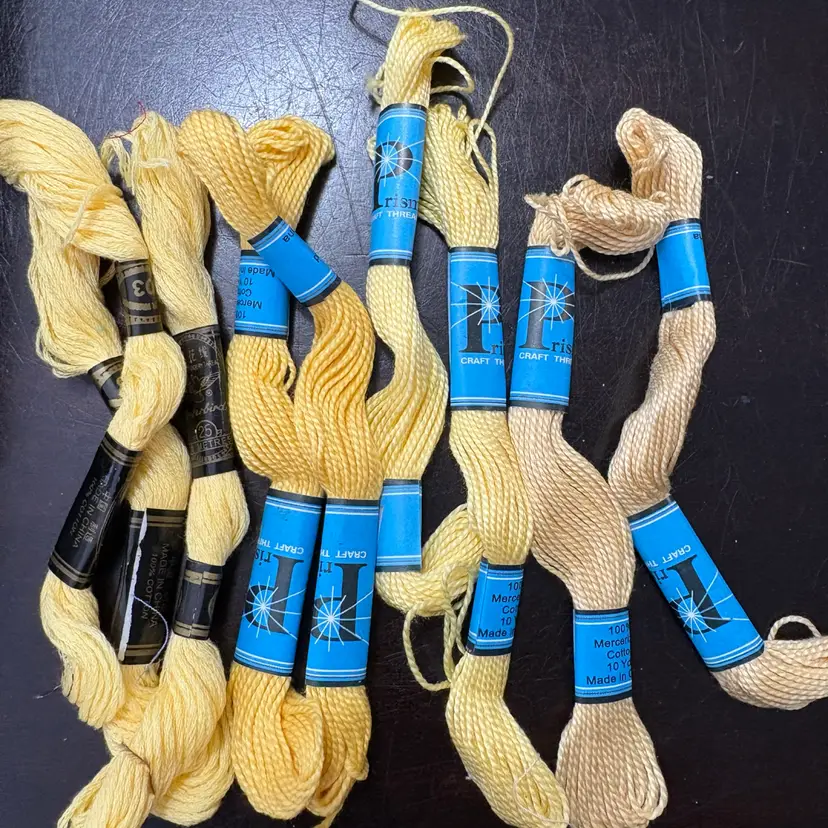 Yellow Needlepoint Set