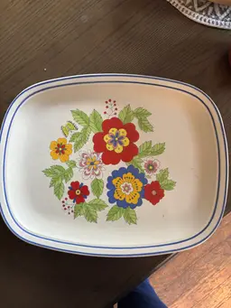 Platter -Vintage MCM Floral pattern