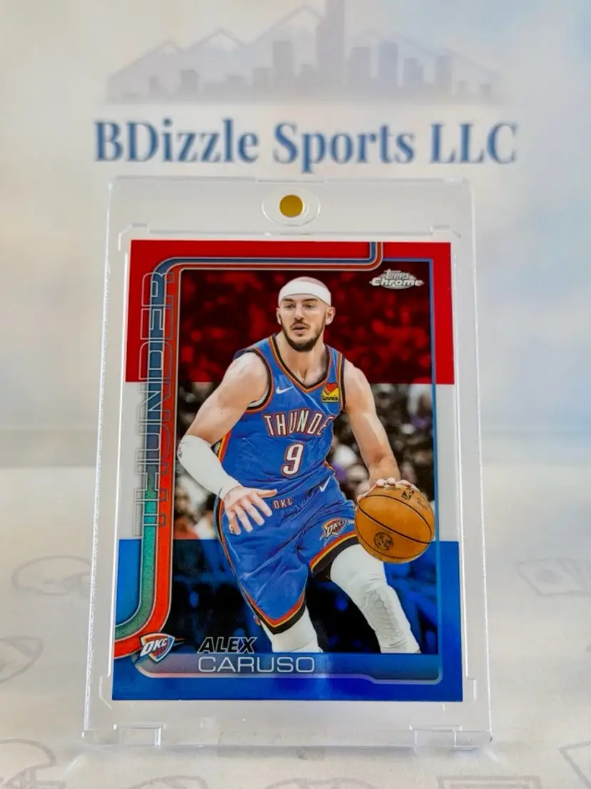 2025-26 Topps Chrome Alex Caruso Red White and Blue Refractor #170