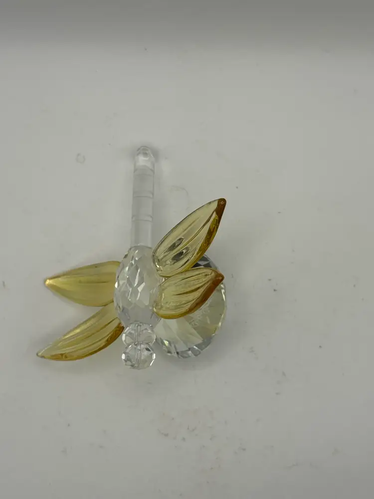 Oleg Cassini Crystal Dragonfly Paperweight - Signed 4” X 4”X 1”