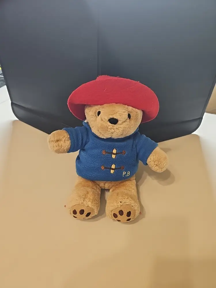 Paddington Bear Plush Red Hat Blue Coat PB Embroidered 10" Stuffed Animal