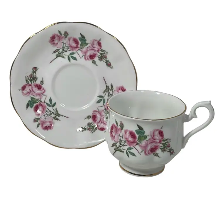 Royal Albert Pink Roses Teacup & Saucer