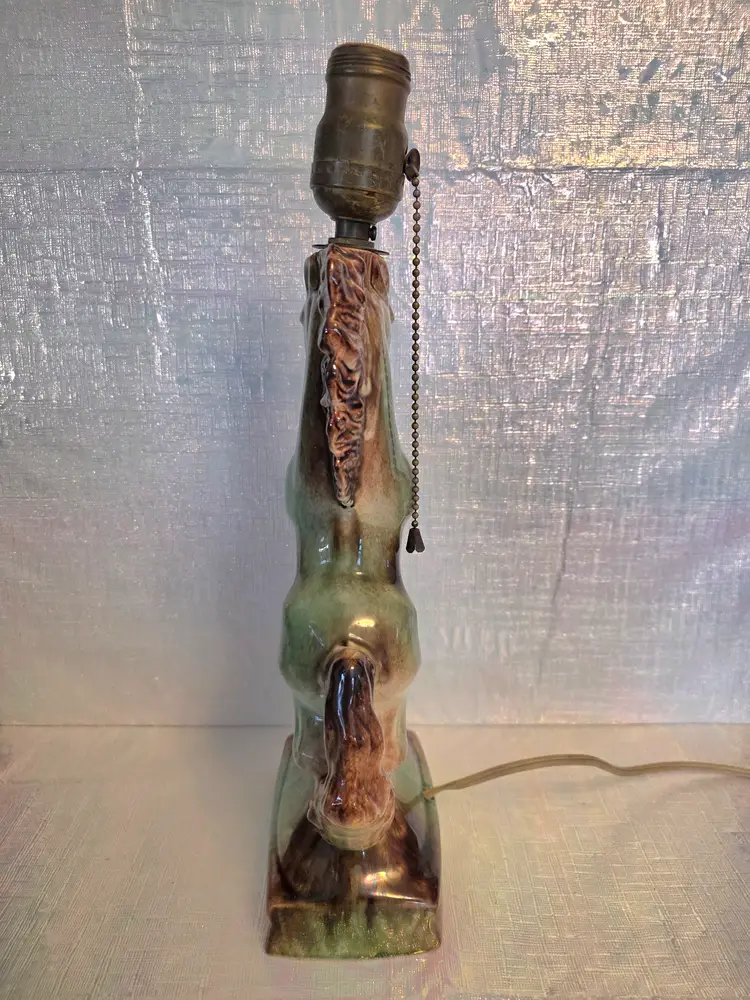 Drip Glaze Pottery Horse Lamp