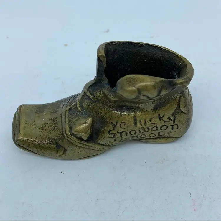 #1831 Brass Good Luck Charm Ornament Welsh Snowdon Boot