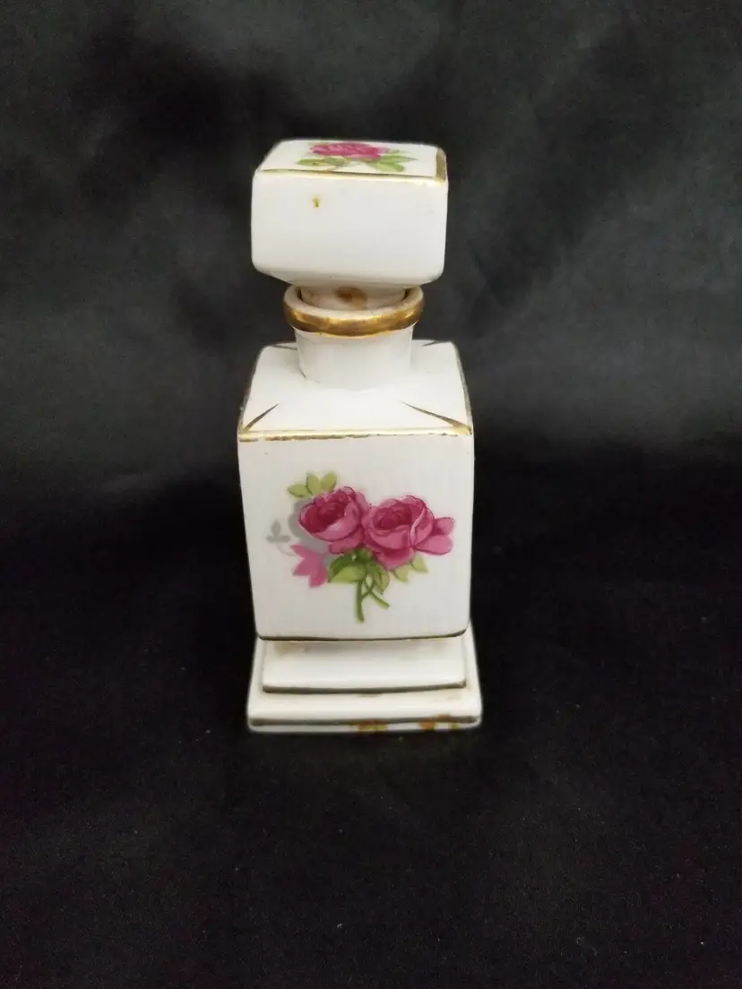 Vintage IRICE Floral Porcelain Perfume Bottle