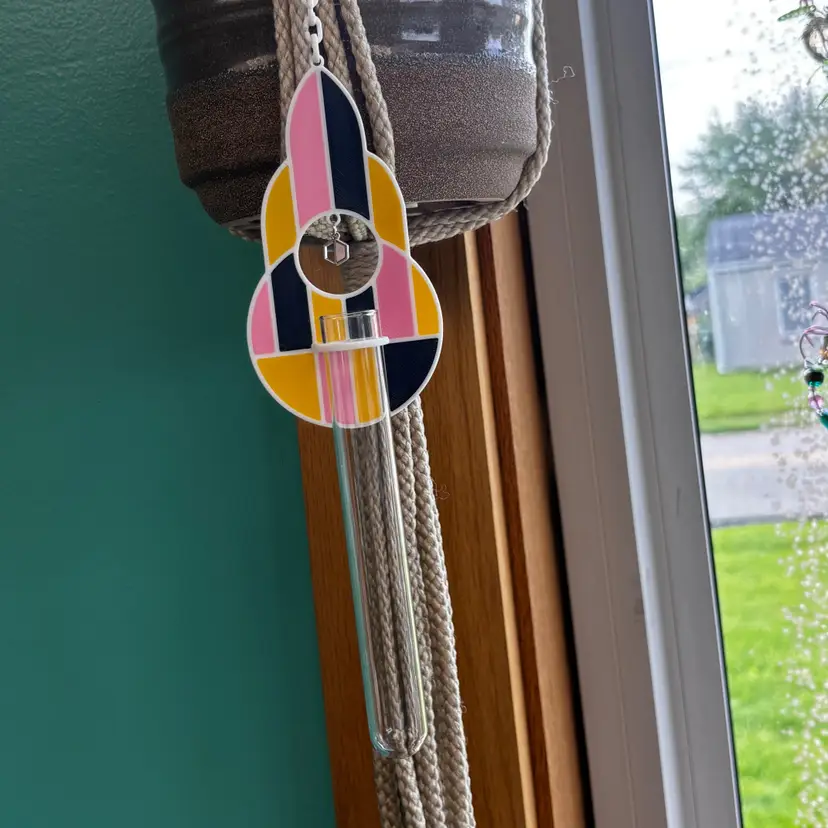 Faux Stained Glass Propagation Station Hanger