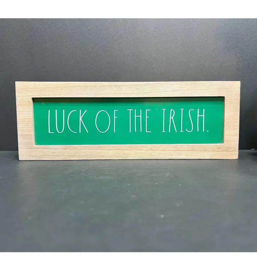 MARKDOWN! Rae Dunn. by Design Styles Luck of the Irish Sign Wooden Decor, St Patrick's Day, ~14x2x5"