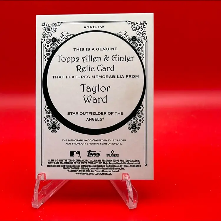 Taylor Ward 2023 Topps Allen & Ginter Full Size Relic Los Angeles Angels