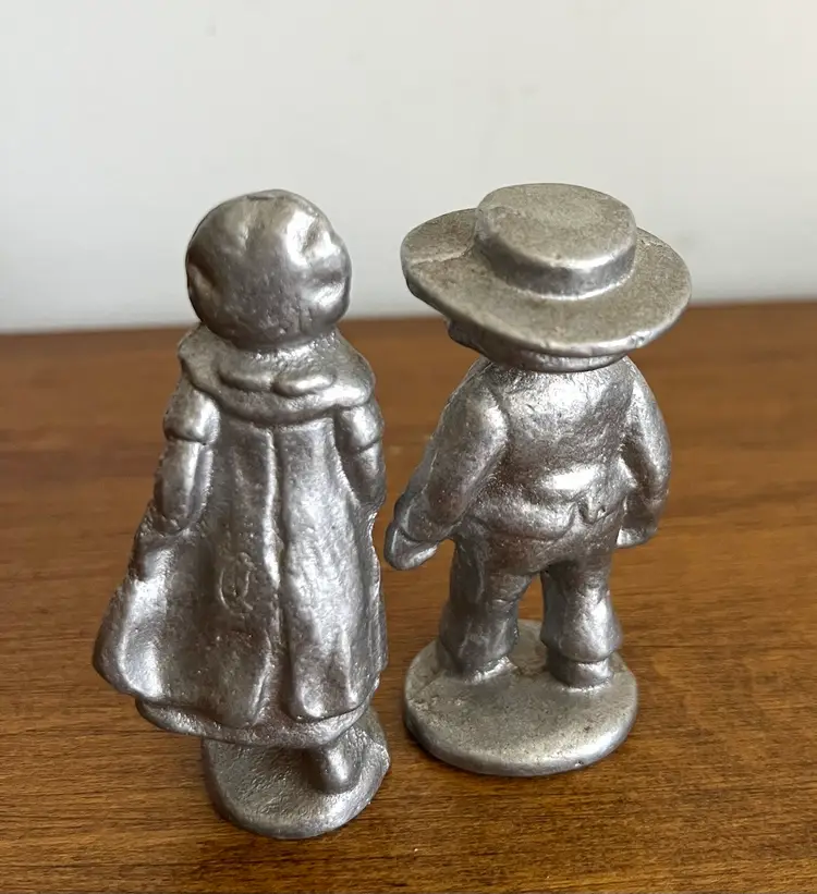 Super Cute Amish Pewter Figures - Man & Woman 3"