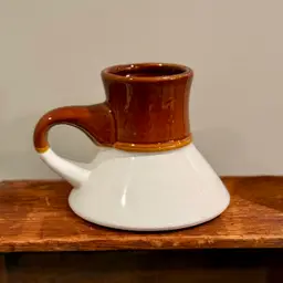 Vintage Emson Brown & White Stoneware Mug