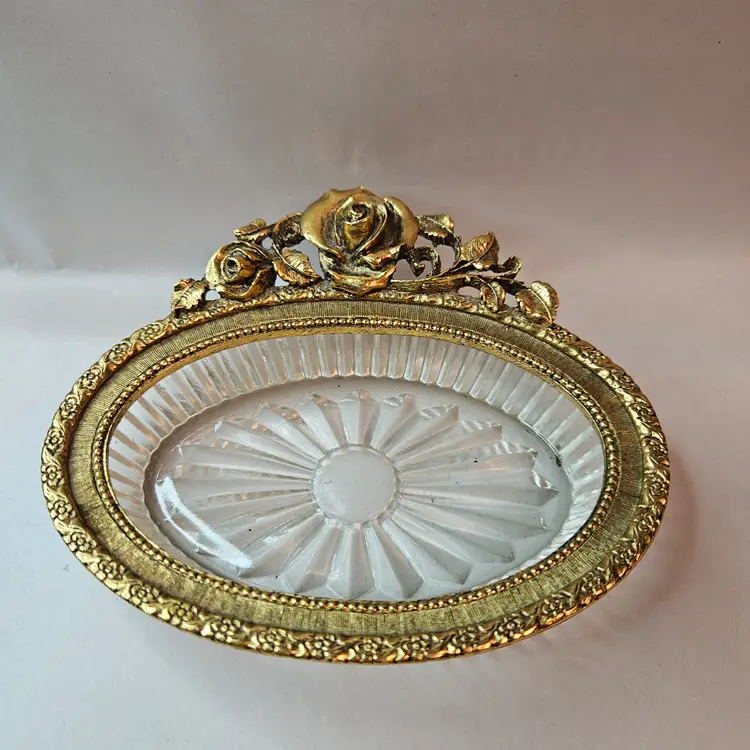 Matson Gold Ormalu and Glass Soap Dish