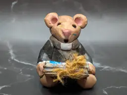 Folk Art Handmade Hand Painted Polymer Clay THE ENCHANTED REALM by PAT LANE DIAZ Wausau, WI Pastor Preacher Mouse