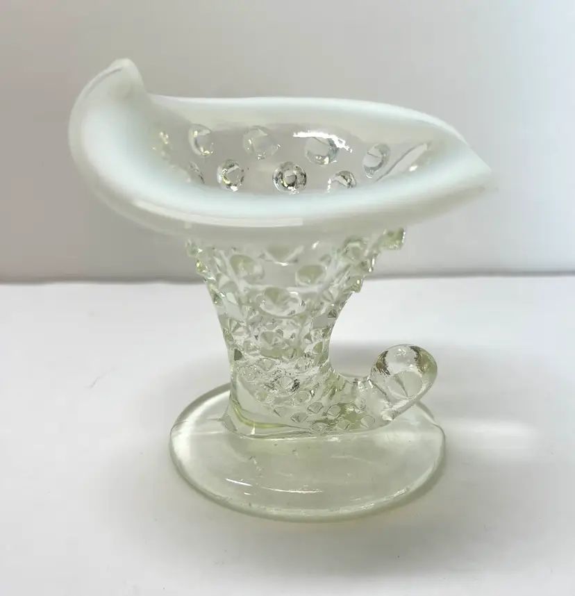 Fenton Hobnail Candleholder, Hobnail Opalescent Glass, Vintage Gift for Bride