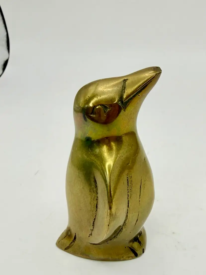 Vintage Solid Brass Penguin Figurine 3” Korea