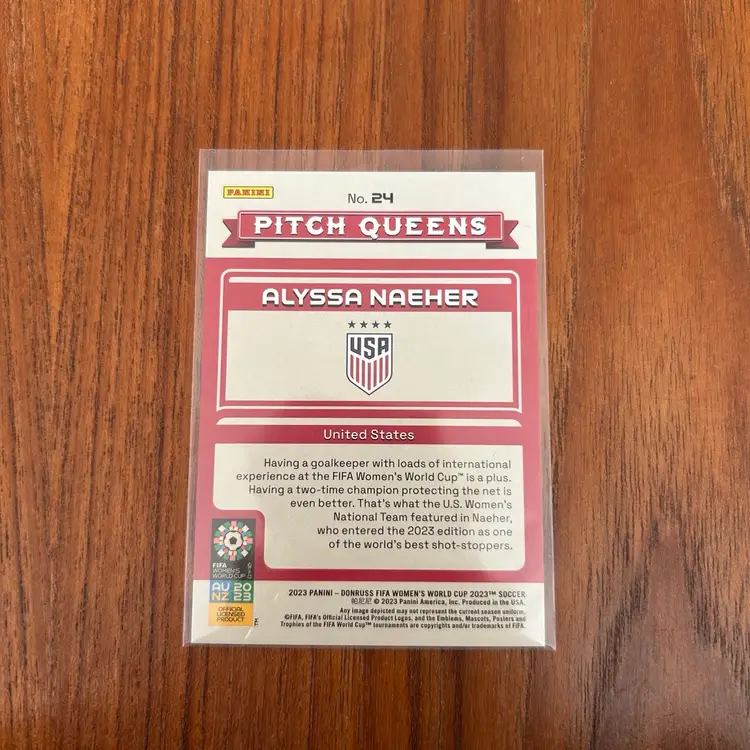 2023 Donruss Women’s World Cup Pitch Queens Insert Orange Parallel /49 Alyssa Naeher USWNT