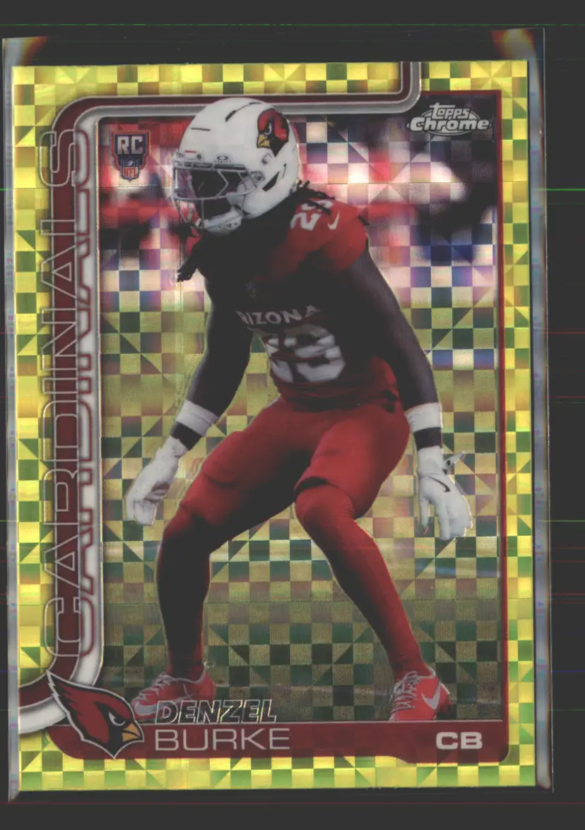 Denzel Burke 2025 Topps Chrome Lime Green X-Fractor #368 - (142) - Arizona Cardinals